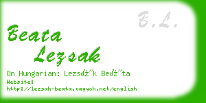 beata lezsak business card